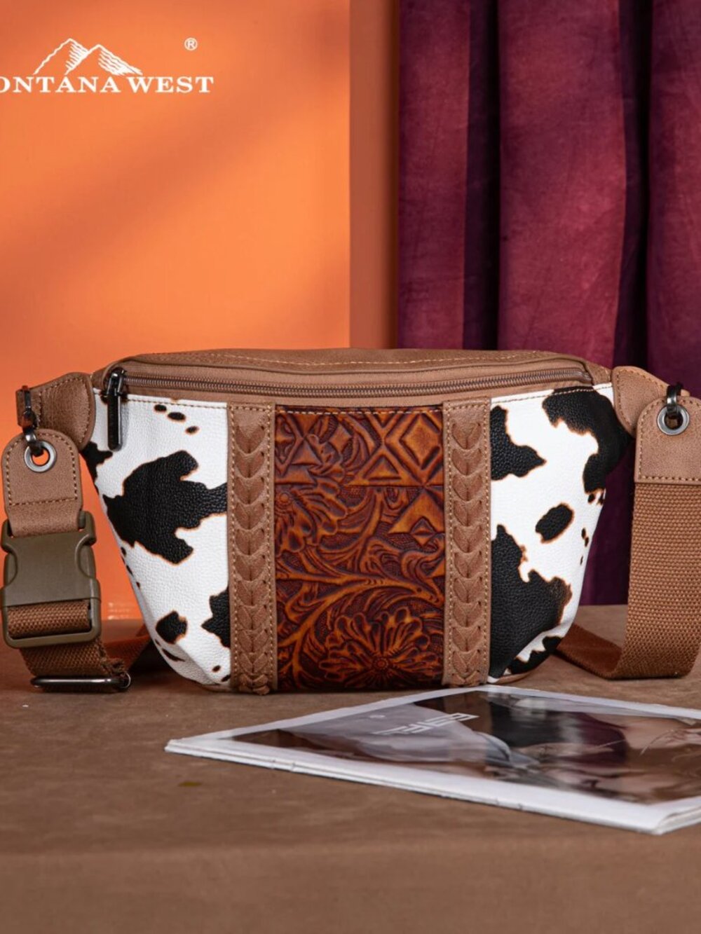 Montana West Tooled Collection Fanny Pack Brown